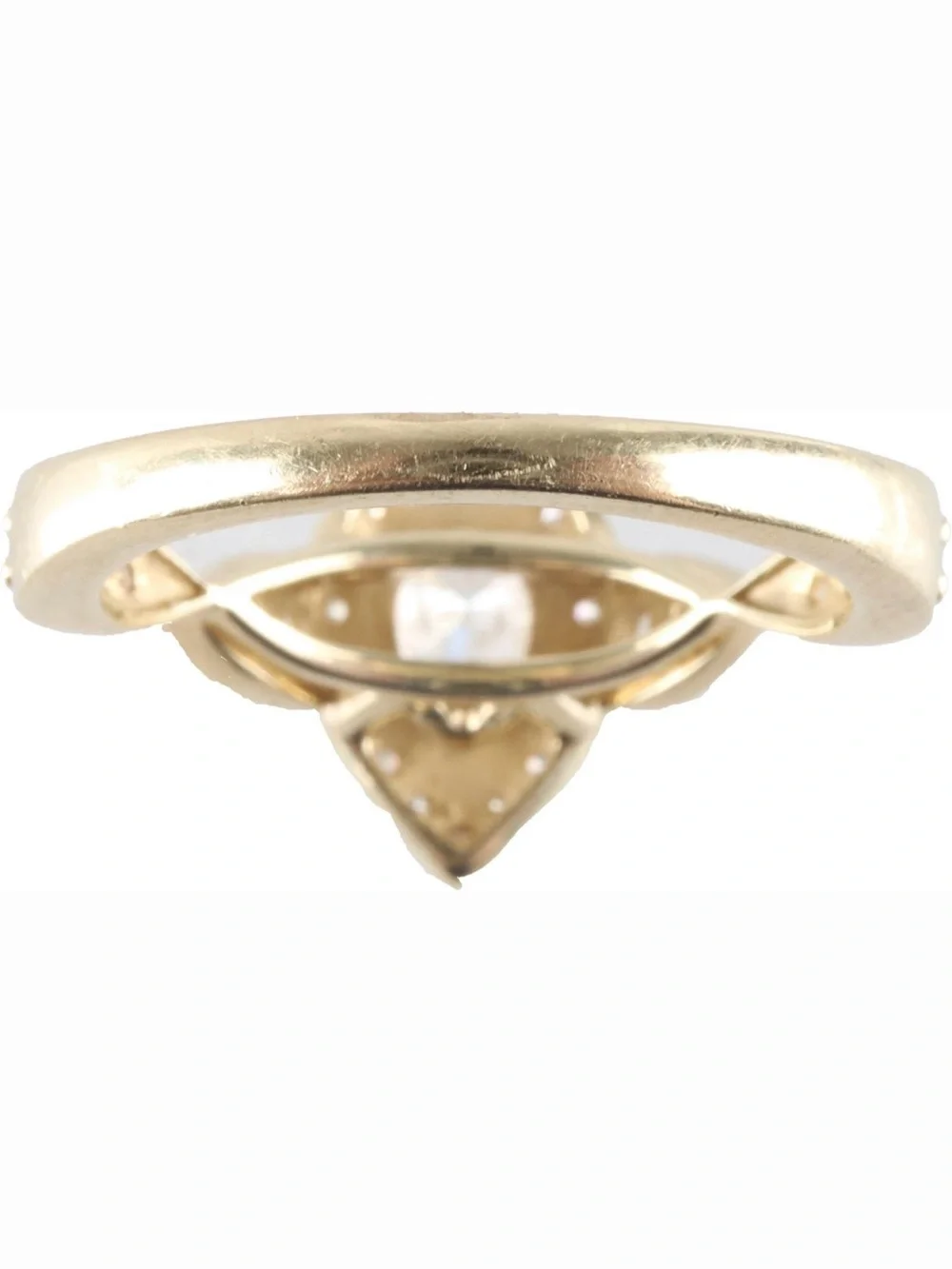 Sparkling Lab grown Gold Pear-Cut Halo Diamond Ring in 10k Gold